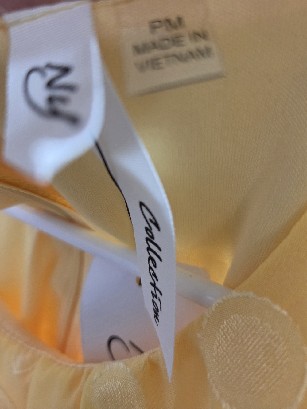 NY Collection Yellow Swiss Dot Tie-Waist Dress, Short Puff Sleeves, Size PM, NWT - Picture 12 of 14